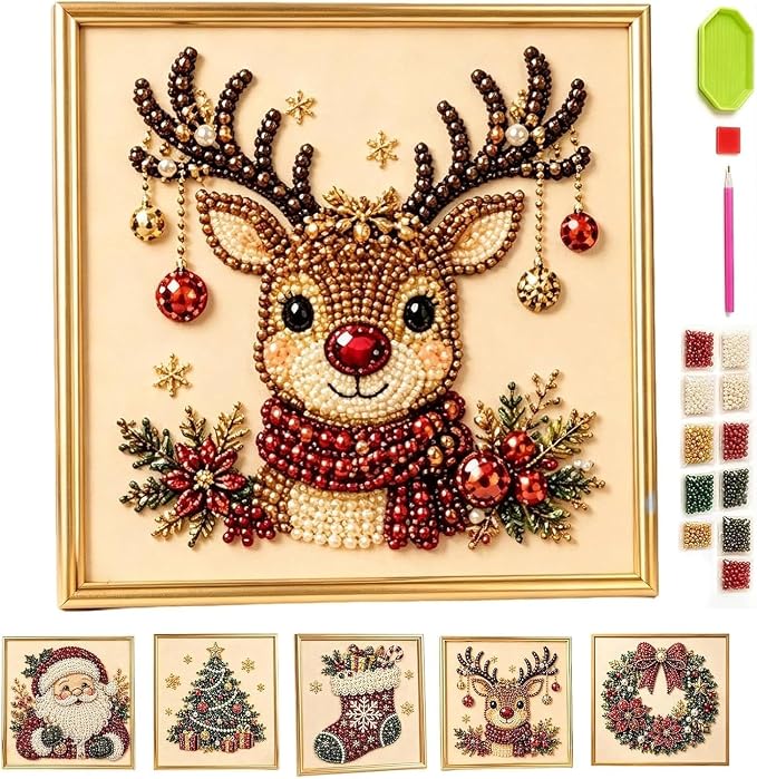 DIY Christmas Pearl Diamond Painting Art Kit by Unknown