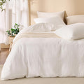 Off White Duvet Cover Queen Size, 100% Sandwashed Cotton Soft Queen Duvet Cover by Unknown