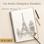 Artist’s Sketchbook Hardcover – 200GSM Very Thick Paper – Large, Spiral Sketch - Image 4