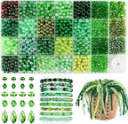 Funtopia 1600pcs Green Glass Beads by Funtopia
