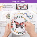 3 Sets Butterfly Flower Embroidery Kit - Image 3