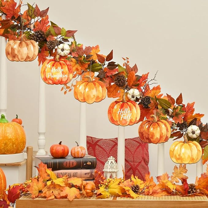 COCHIE Fall Pumpkin Wood Crafts to Paint Set of 24, Autumn Pumpkins Unfinished - Image 7