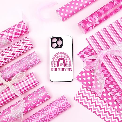 Tintnut Pink Plaid Pattern Permanent Vinyl 10 Sheets 12"x10" Adhesive Vinyl | - Image 7
