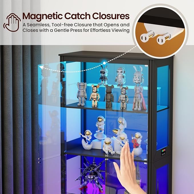 71” Glass Display Cabinet with RGB Light - Image 8