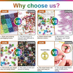 XSEINO About 1200+ PCS 6mm Imitation Pearl Style Glass Beads Bracelet Making Kit - Image 5