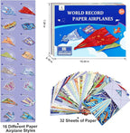 Paper Airplane Kits with 16 Classic Designs, 32 Sheets of Colorful Origami Paper - Image 7