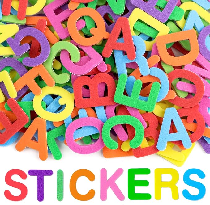 1300Pcs Foam Stickers, 8 Colors Foam Letter Stickers by Etyishe