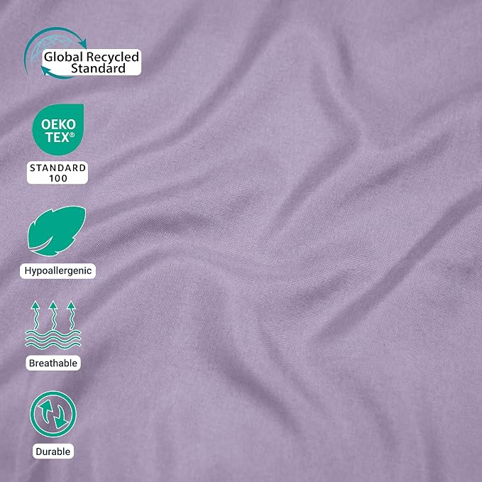 ZPECC Full Flat Sheet Only 1 Pack, Durable Lavender Top Bed Sheets - Image 2