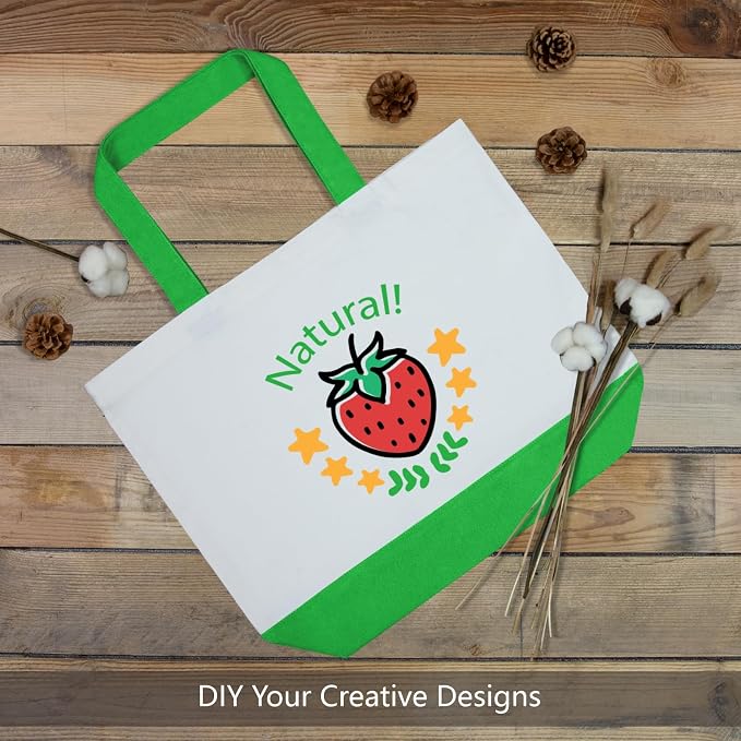 TOPDesign 3-Pack Super Strong Large 12oz Cotton Canvas Tote Bags, Reusable - Image 3