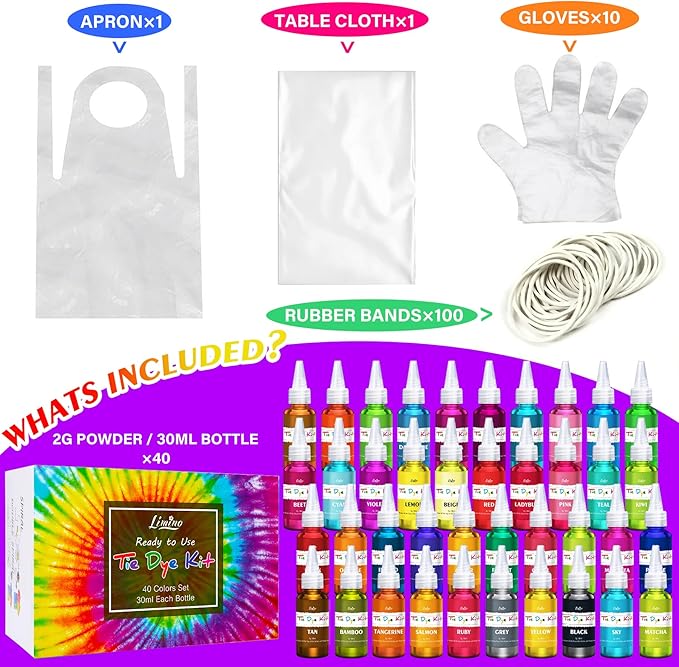 Tie Dye Kit - 40 Colors Permanent Fabric Dye - Image 7