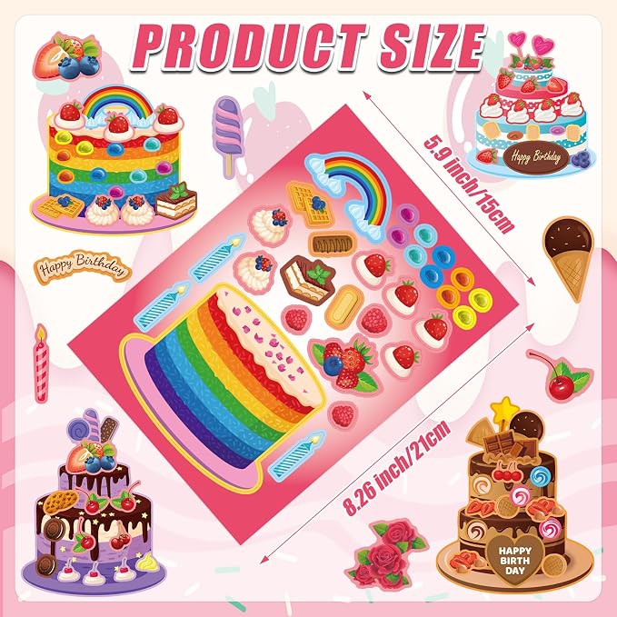 32 Sheets Create Cake of Dreams Stickers, Make Your Own Cake Stickers - Image 3