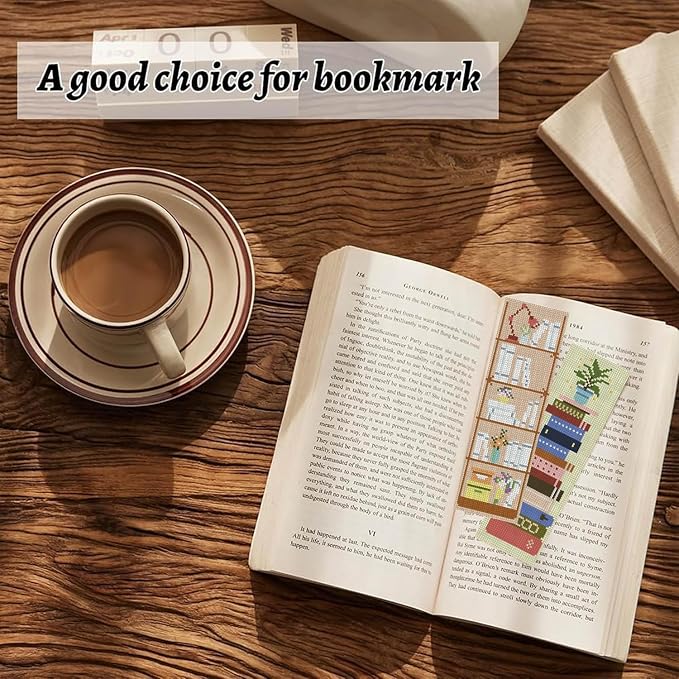 KYOQFVN Bookshelf Cross Stitch Bookmarks - Image 6