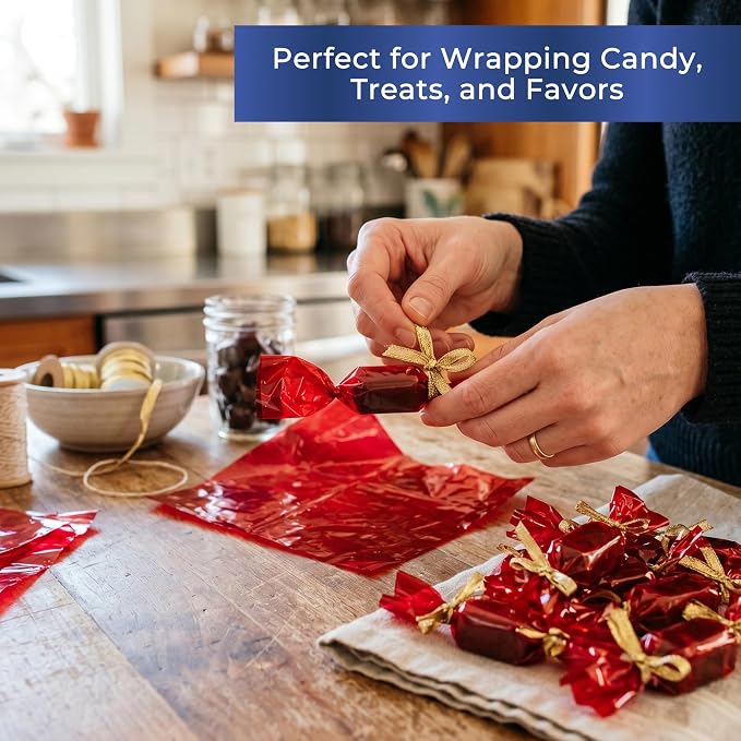 FIESTA WRAPS Red Cellophane Sheets 150-Pack - Image 3