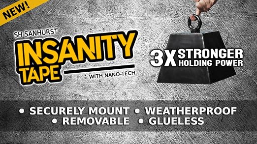Insanity Double Sided Tape Heavy Duty, Removable Nano Mounting Tape Safe - Image 2
