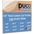 Duco Clear Cast Custom Size Acrylic Sheets 1/8" Thick by DucoPlasticsSupply