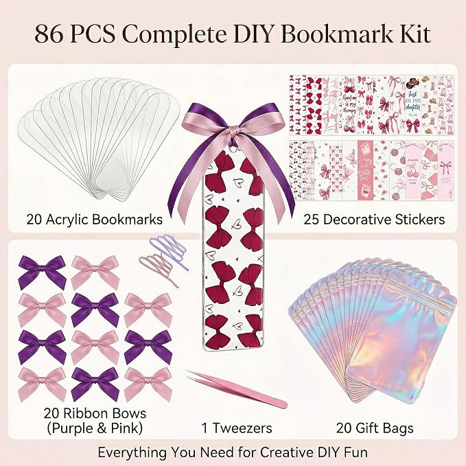 Qrhky Acrylic Bookmark Blanks, 1.37x5.5 Clear Acrylic Bookmarks, UV DTF Decals - Image 2