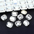 48Pcs Point Back Glass Rhinestones, 12 * 10MM Octagon Shape Faceted Rhinestones by Unknown