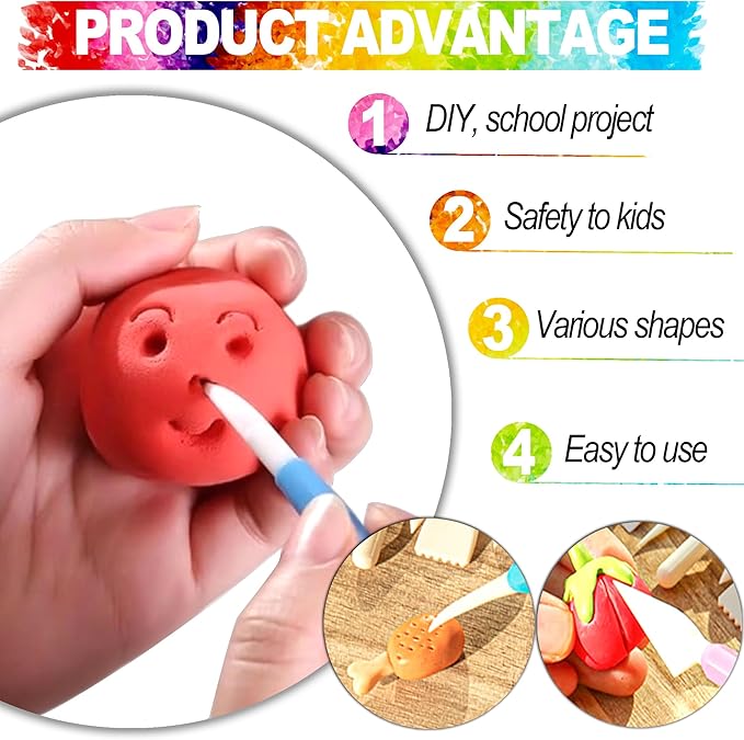LINPHCEY Air Dry Clay Tools for Kids Ages 8+ Pottery Clay Tool Kit Plastic Clay - Image 4