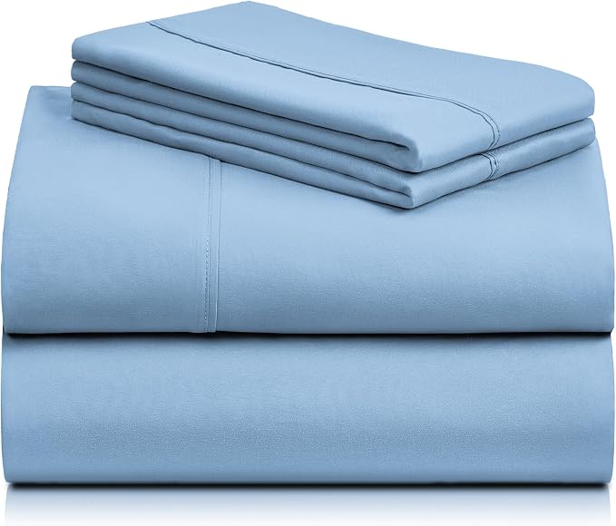 LuxClub 4 PC Full Sheet Set, Deep Pockets Wrinkle Free Cooling Bed Sheets Hotel - Image 9