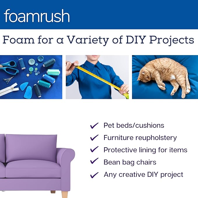 FoamRush 4"x 36" x 36" Charcoal Square Foam Cushion Replacement, Upholstery Foam - Image 6