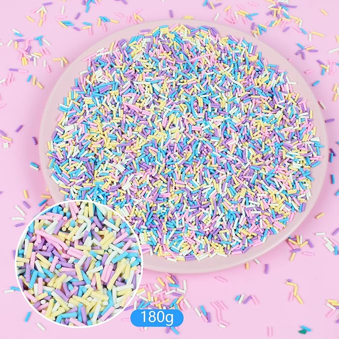 DIYASY 180g Fake Sprinkles, 6.35 oz Non-Edible Resin Sprinkles Faux Plastic - Image 4