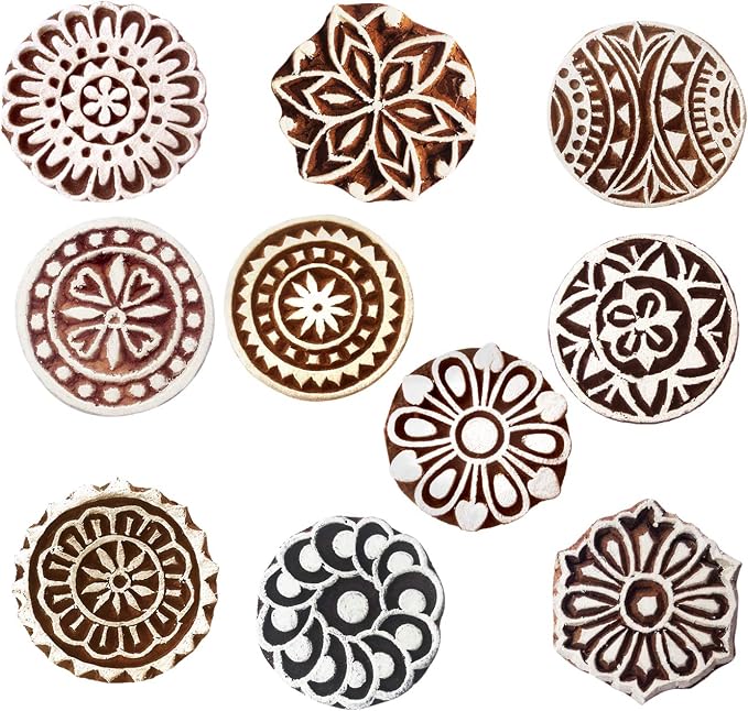 Royal Kraft Round Wooden Printing Stamps by RoyalKraft