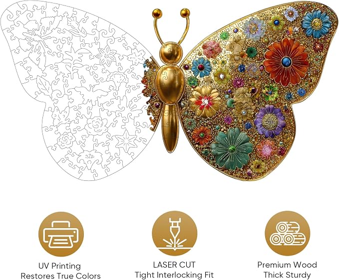 Mocfesk Wooden Puzzles for Adults, 206 Pieces | Unique Shaped Jigsaw Puzzles - Image 5