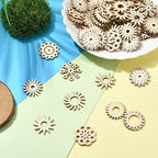 200 pcs Mixed Styles Sunflower Theme Unfinished Wood Cutout Charms Daisy Flower - Image 6