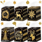 Kolldenn 24 Pcs Christmas Party Favors Bags Black and Gold Christmas Goodie by Unknown
