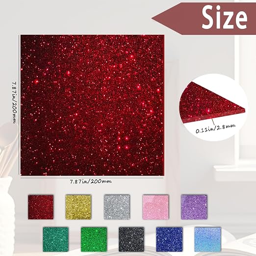 Glitter Acrylic Sheets, 2 Pack | 1/8 in Thick, Cast Sparkly, - Image 2