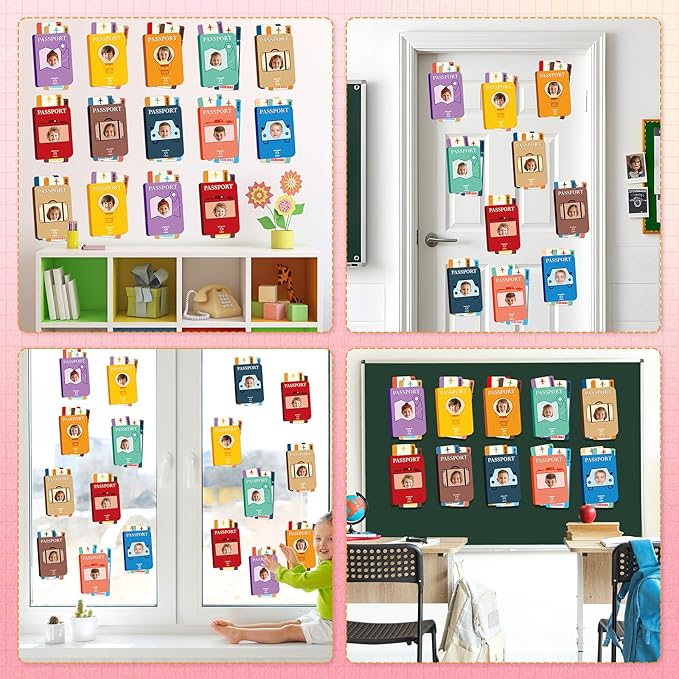 60pcs Passport DIY Cutouts Passport Bulletin Board Decoration Set World Travel - Image 7
