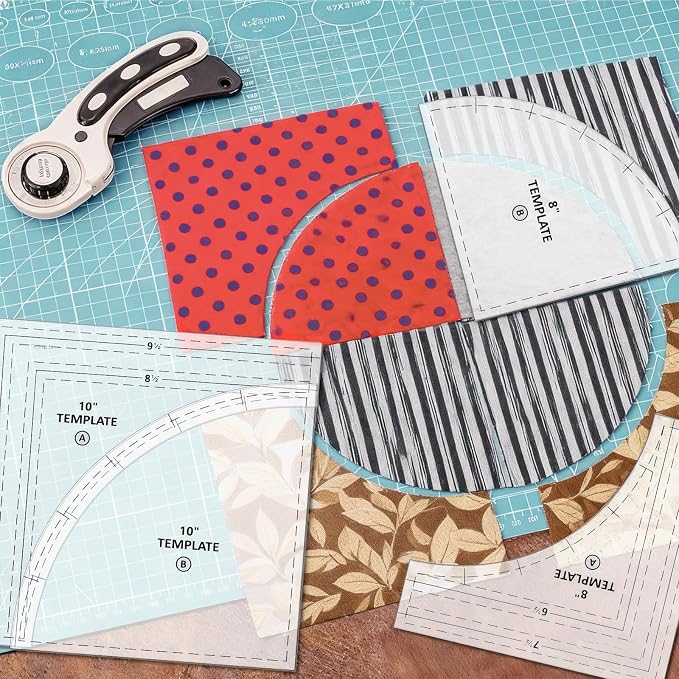 3 Set Drunkards Road Quilting Templates Large Quilting Rulers and Templates - Image 4