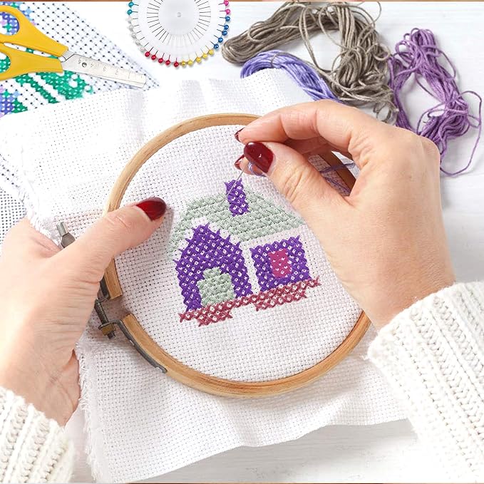 INSCRAFT 304 Pack Embroidery Kit, 200 Colors Threads, Instructions, Bag and - Image 6