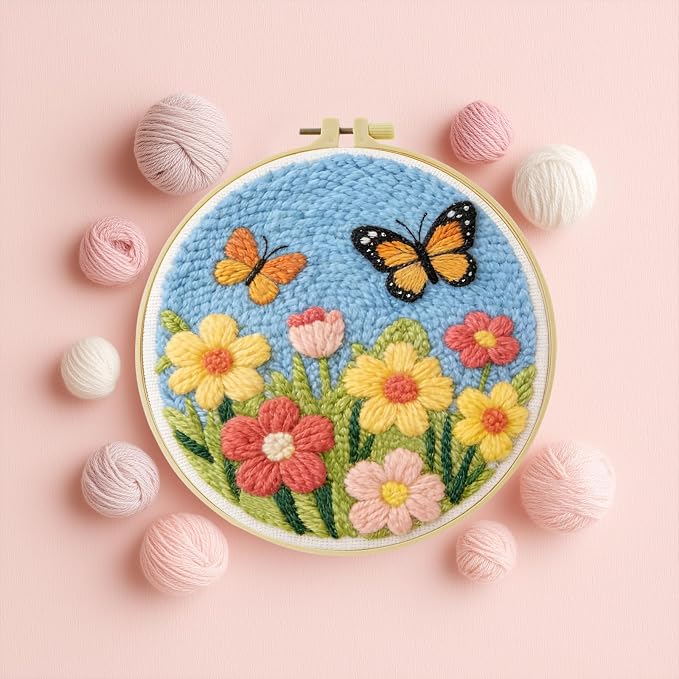 JOZYSH DIY Punch Needle Kits for Beginners Cute Cartoon Butterflies by Unknown