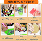 TDOOW Diamond Art Coasters 8 Pcs Colorful Book Diamond Painting Coasters Kit - Image 7