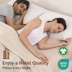 Luxury Feathers Down Pillows King Size Set of 2, Hotel Quality Fluffy Bed - Image 6