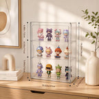 Attelite Acrylic Display Cases for Collectibles, 4 Pack 3 Layer Clear Display - Image 2