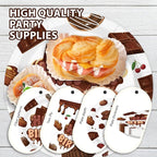 96 Pcs Chocolate Birthday Party Decoration Sweet Chocolate Plates and Napkins - Image 6