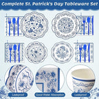 450 Pcs Blue Floral Tableware Set Decorations Blue White Chinoiserie Floral - Image 3