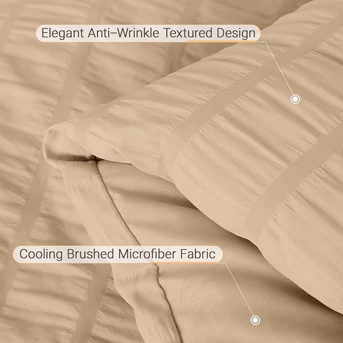 MUXHOMO 7 Pieces Full Comforter Set, Seersucker Bed in a Bag Full Size - Image 5