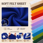Royal Blue Large Felt Fabric 36" x 36", 1.4 mm Soft Felt Sheet, Nonwoven Fabric - Image 4