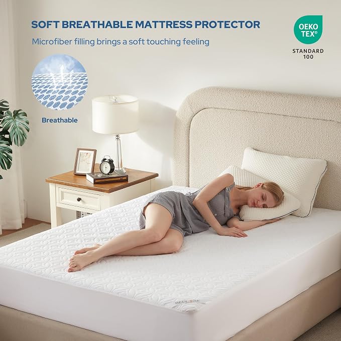 BEDLORE Waterproof Mattress Protector, California King Size Noiseless Mattress - Image 3