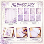 Gersoniel 9 Pcs Vintage Scalloped Sticky Notes, Aesthetic Purple Sticky Notes - Image 6