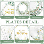 Pickmesh 400 Pcs Sage Green Birthday Party Supplies Include Neutral Eucalyptus - Image 2