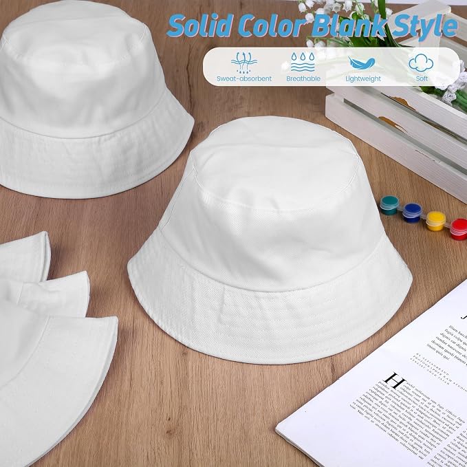 Aneco White Bucket Hats, DIY Bucket Hats - Image 4