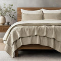 EVERGRACE Cross Stitch Pre-Washed Cotton Quilt Bedding Set Queen Size, by EVERGRACEHOME