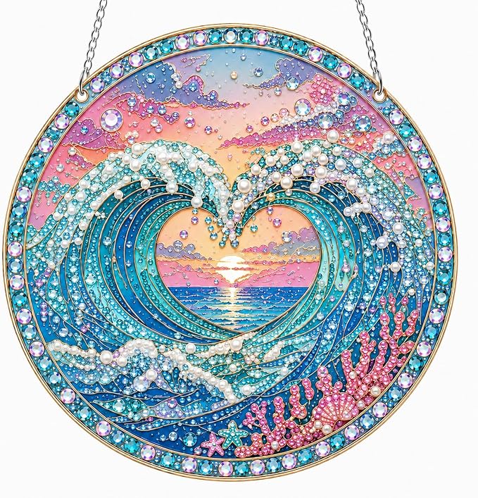 JJFox Diamond Art Hanging Kit for Adult, Special Shaped Rhinestone, DIY Acrylic by JJFox