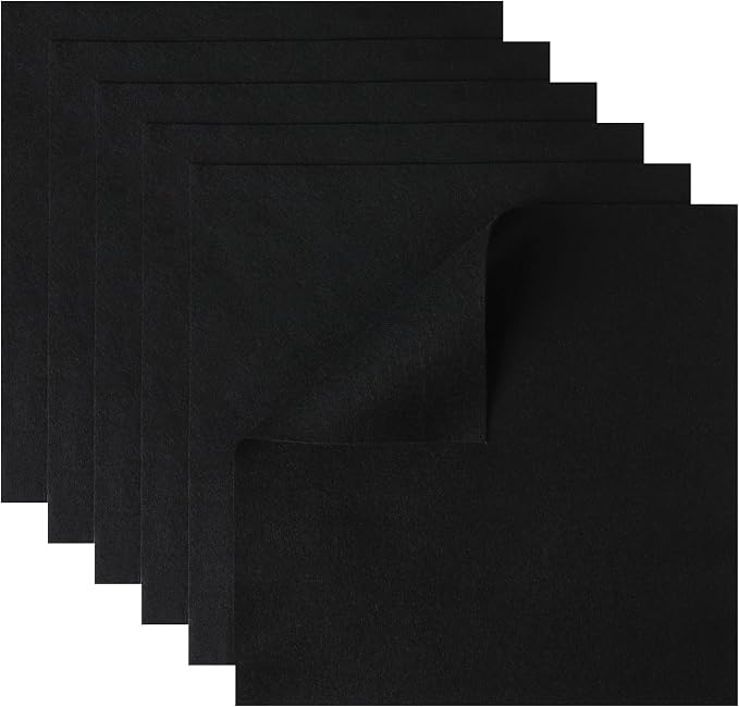 HaoFeiJH 6 Pcs Black Soft Felt Fabric Sheets by HaoFeiJH