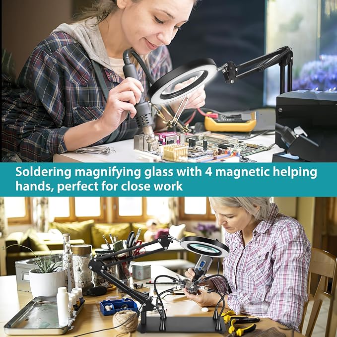 Helping Hands Soldering Station, 12X Magnifying Glass - Image 7