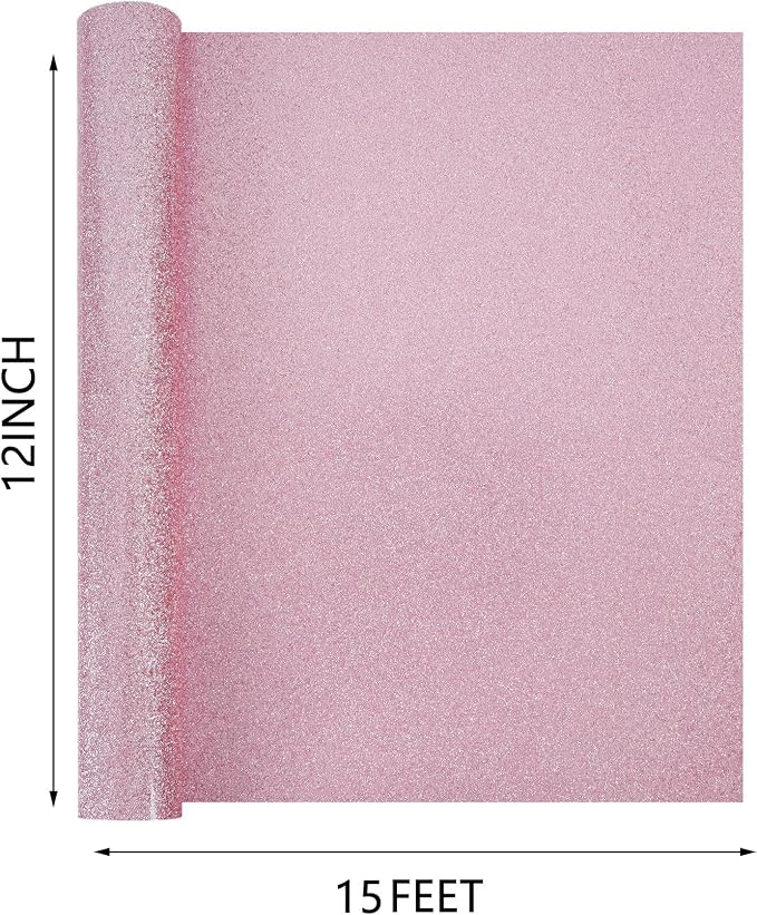 RENLITONG Pink Glitter Heat Transfer Vinyl - Image 2